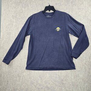 Vineyard Vines Mens Long Sleeve Whale Tee M 100% Cotton Navy Blue
